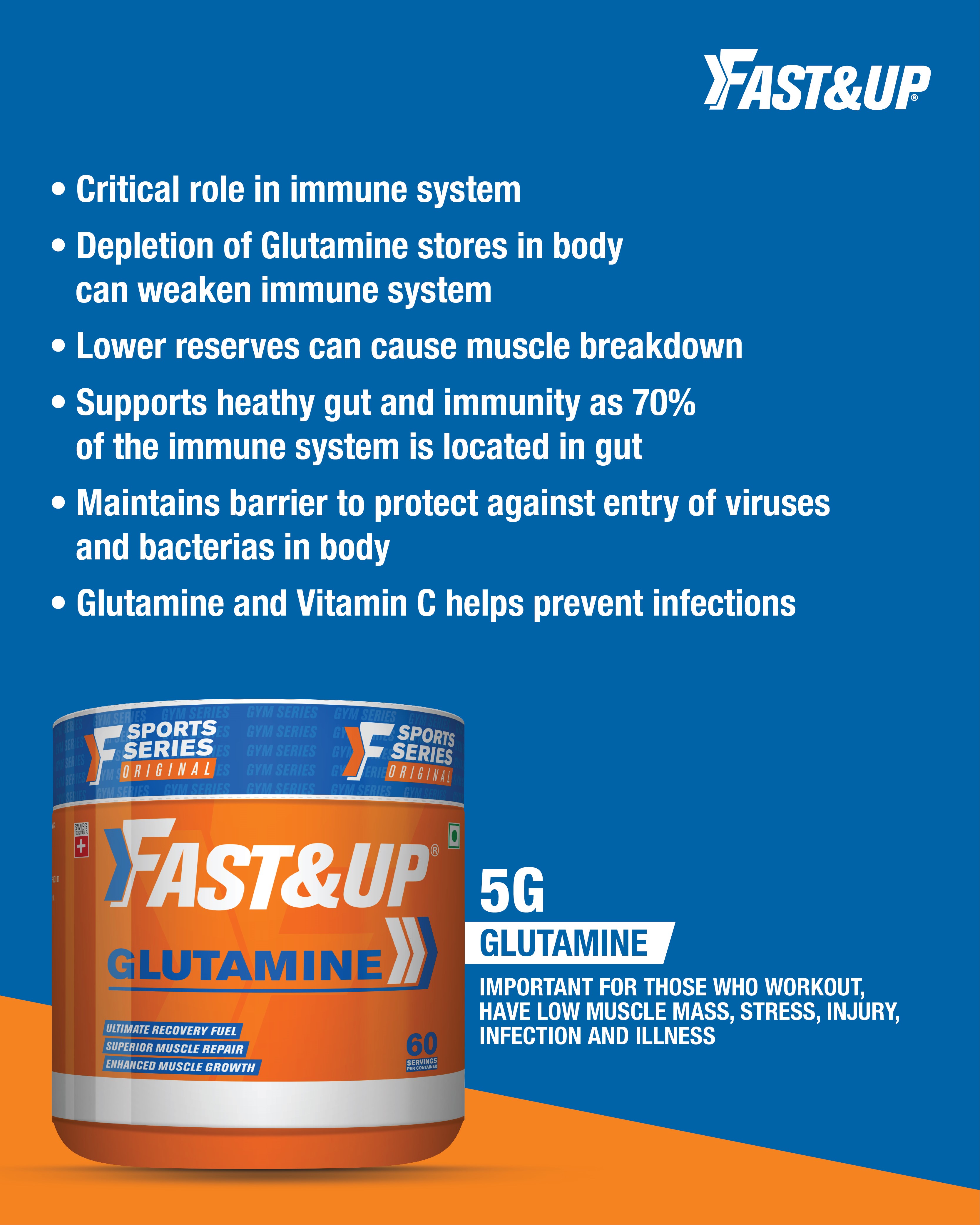 Glutamine How does Glutamine helps to build immunity Fast&up